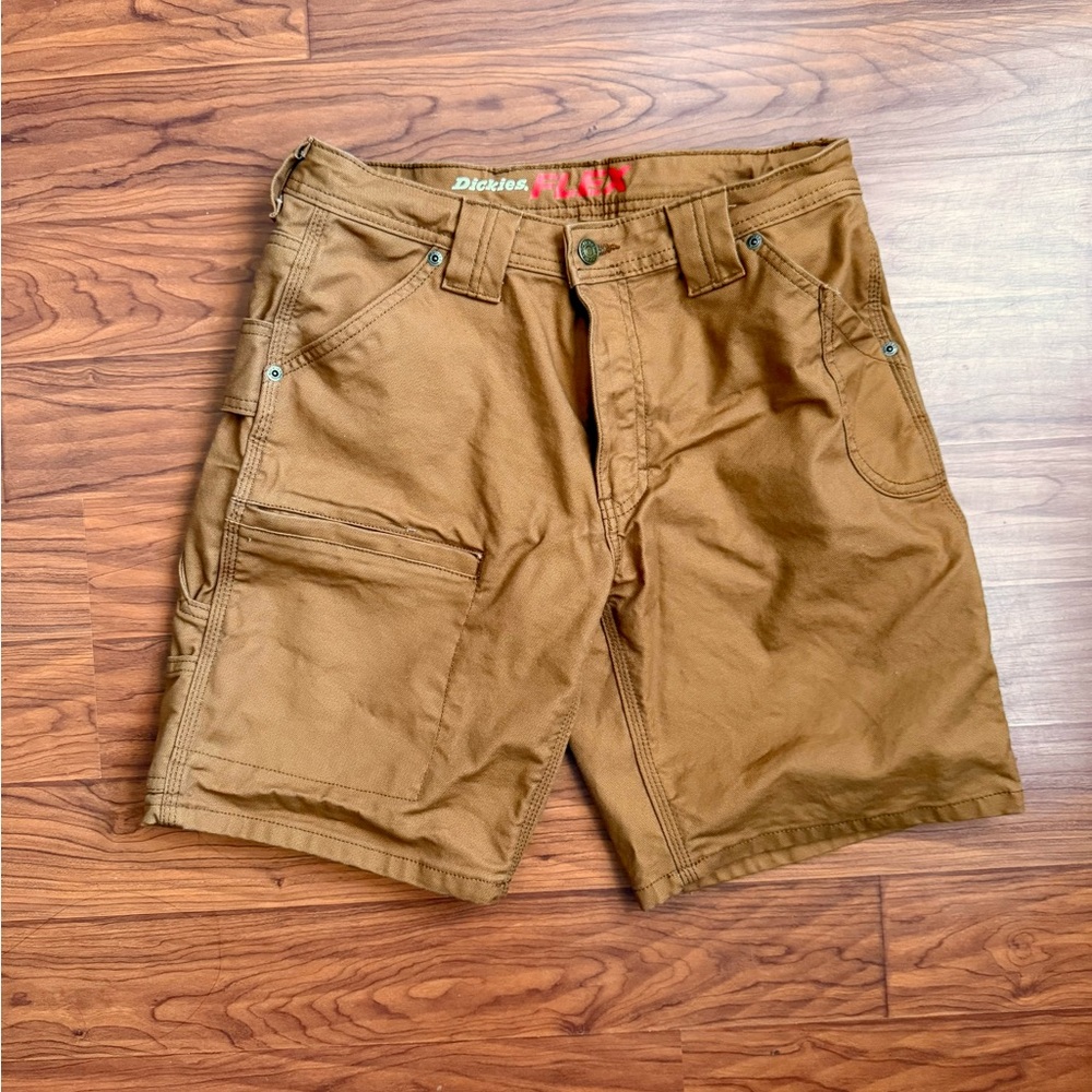 Tan dickies flex carpenter cargo jorts